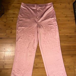 ASOS Pink Satin Disco Pants Size 14